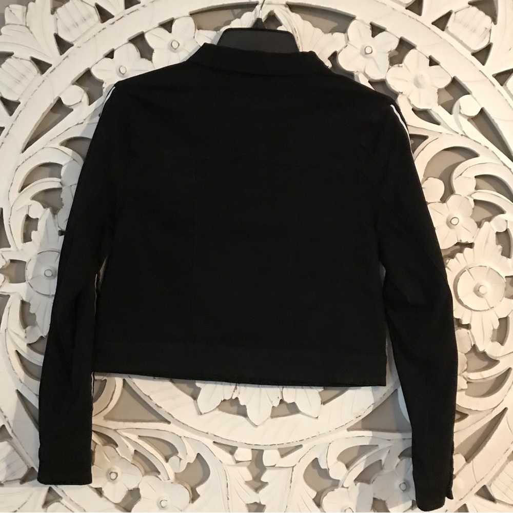 NWT bebe logo black denim jacket Sz S & L - Picture 3 of 12